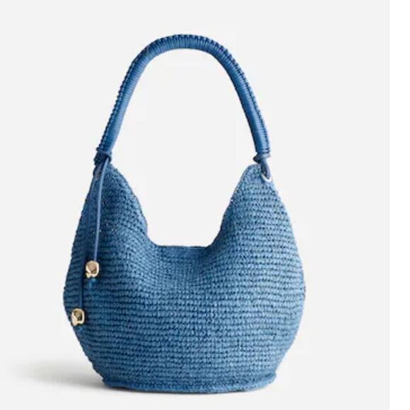 Madewell Women's Blue Distant Ocean The Camren Straw Bag NWOT - Picture 1 of 11